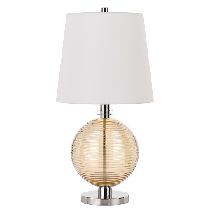 150W 3 Way  Glass Table Lamp With Hardback Fabric Shade by CAL Lighting