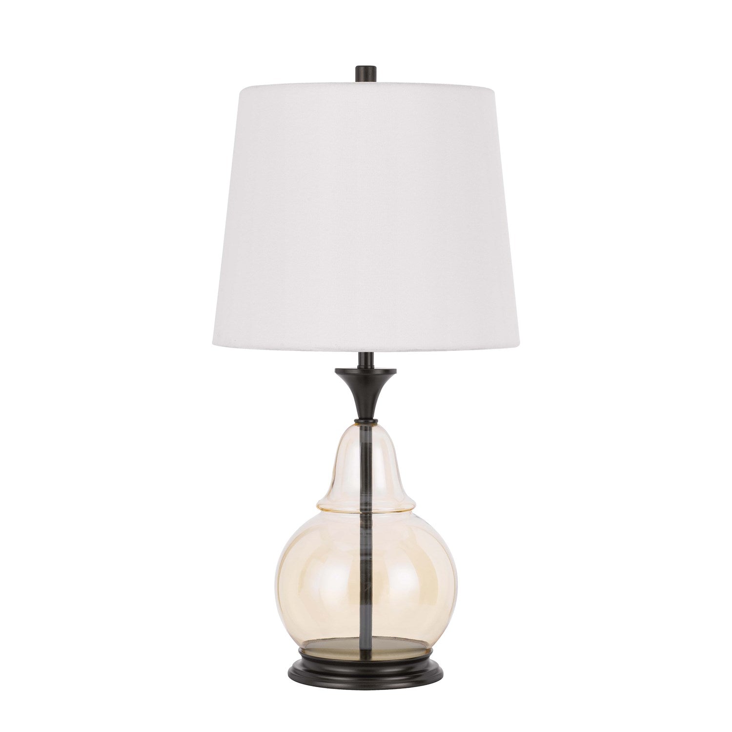 150W 3 Way  Glass Table Lamp With Hardback Fabric Shade by CAL Lighting