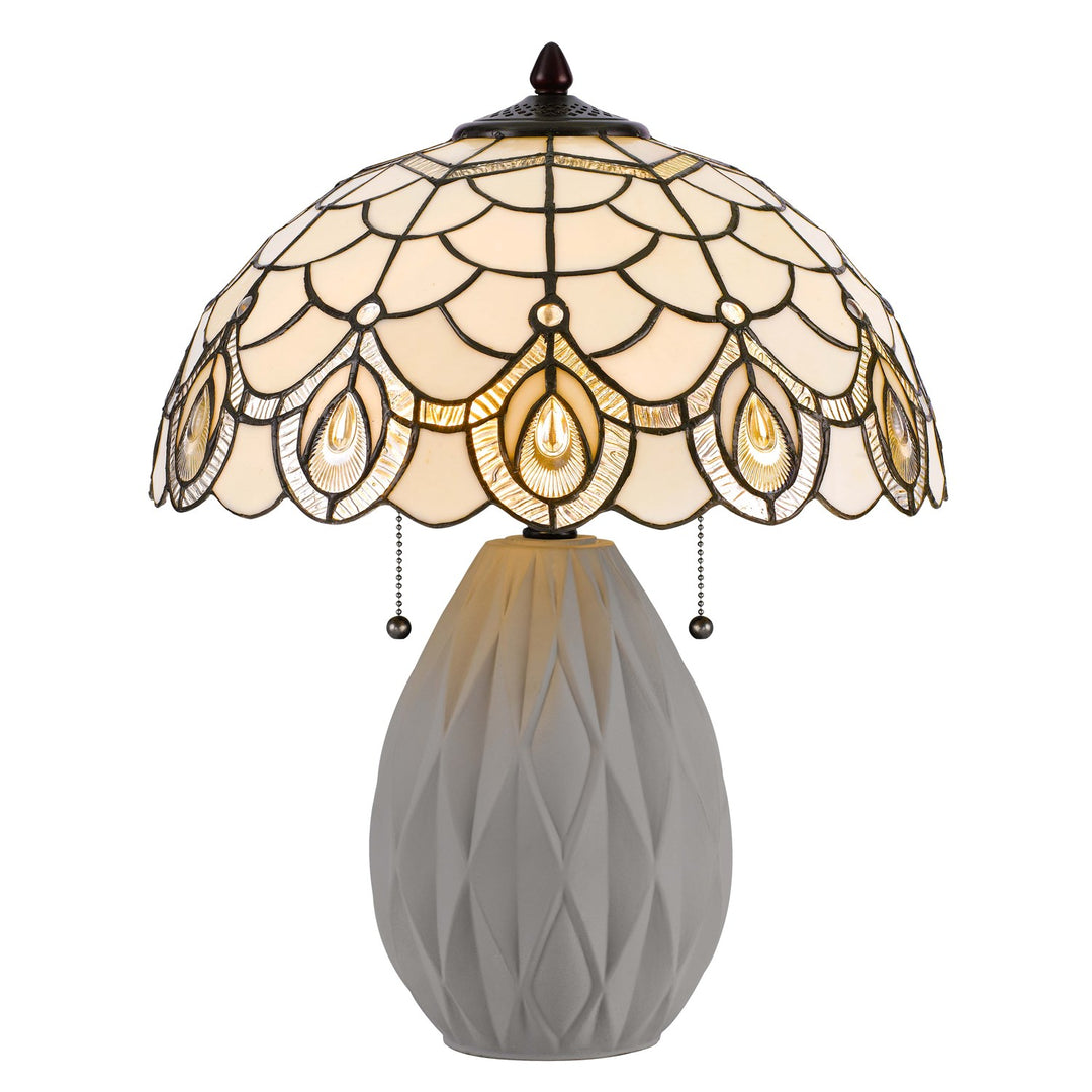 60W X 2  Table Lamp With Pull Chain Switch And Resin Lamp Body by CAL Lighting