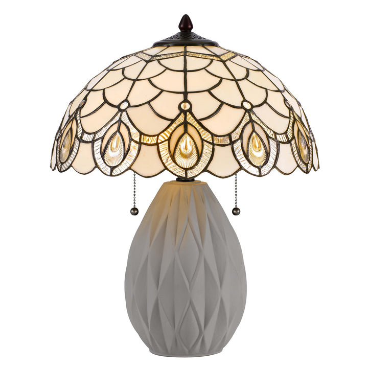 60W X 2  Table Lamp With Pull Chain Switch And Resin Lamp Body by CAL Lighting