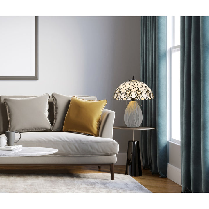60W X 2  Table Lamp With Pull Chain Switch And Resin Lamp Body