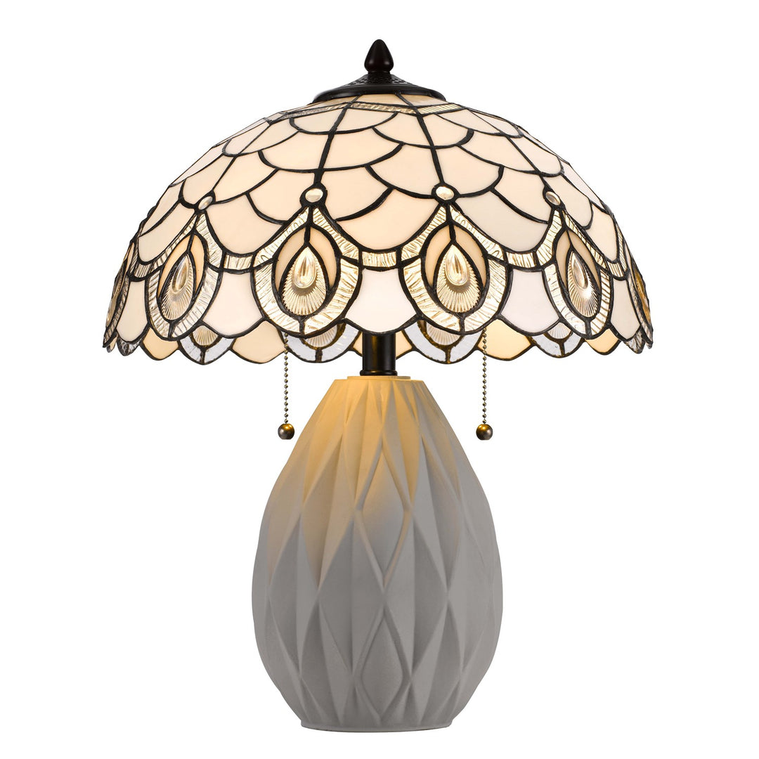 60W X 2  Table Lamp With Pull Chain Switch And Resin Lamp Body