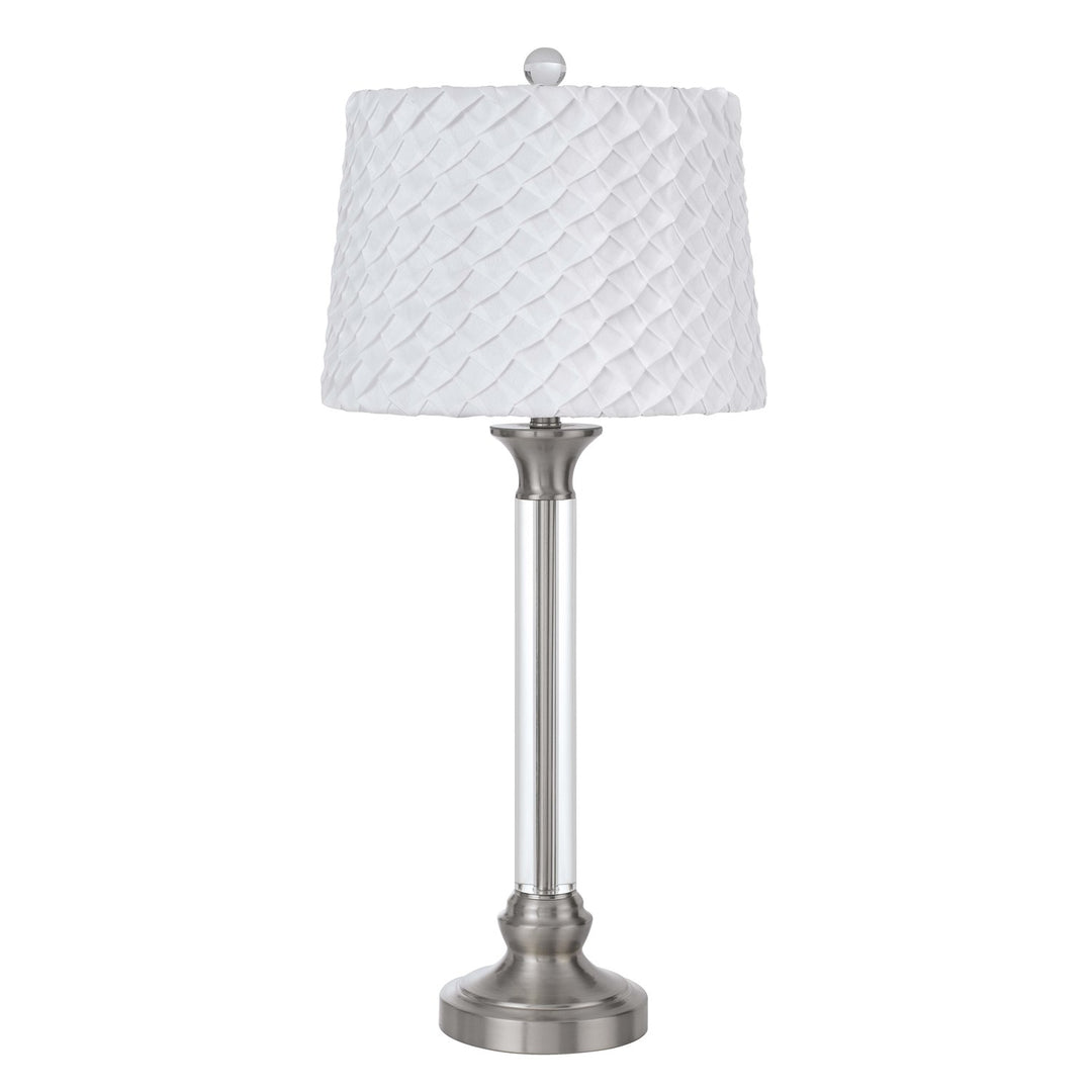 150W 3 Way  Crystal/Metal Table Lamp With Pleated Hardback Shade by CAL Lighting