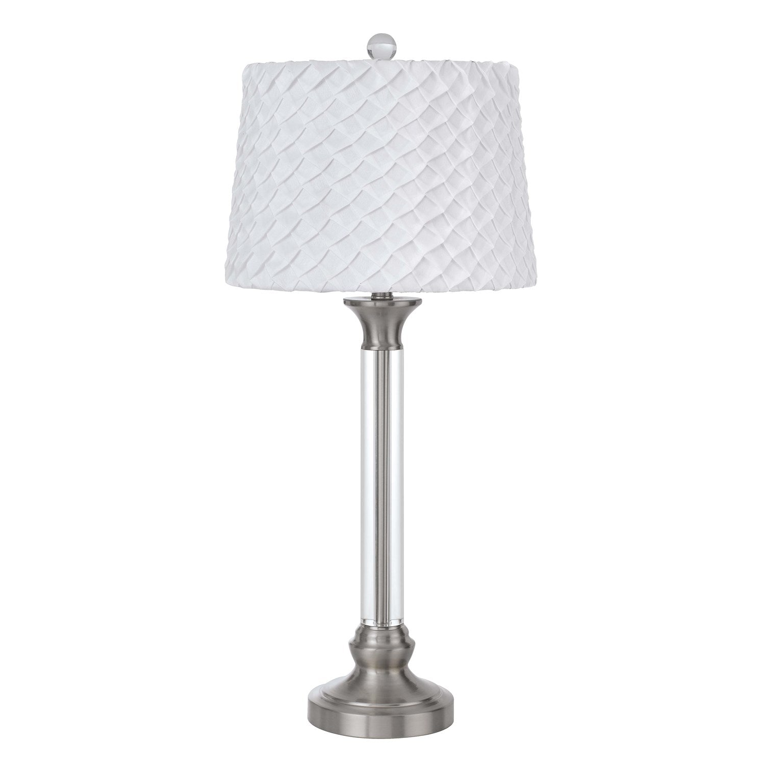 150W 3 Way  Crystal/Metal Table Lamp With Pleated Hardback Shade by CAL Lighting