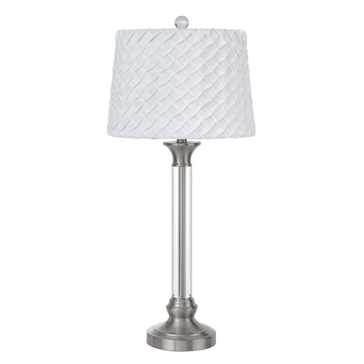 150W 3 Way  Crystal/Metal Table Lamp With Pleated Hardback Shade by CAL Lighting