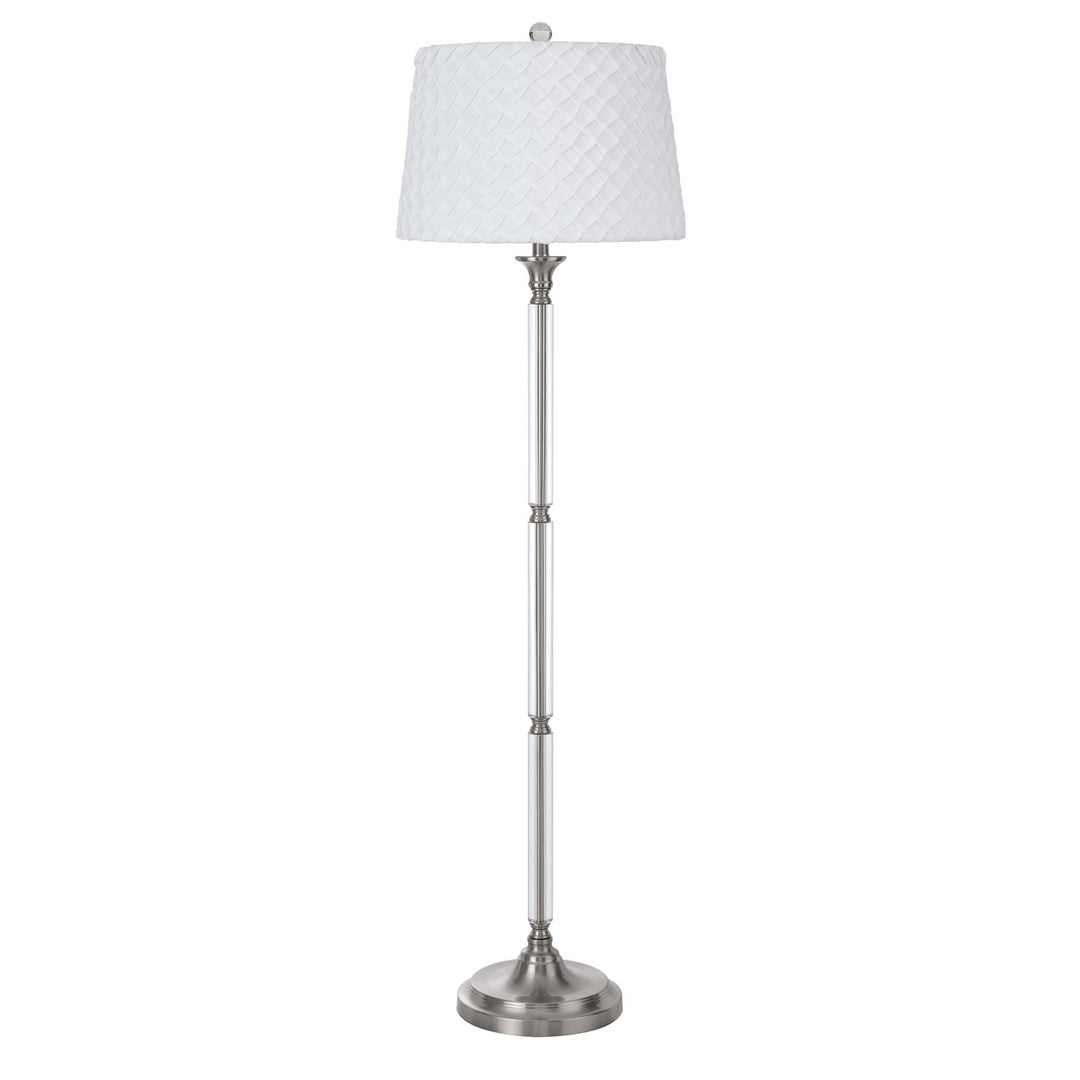 150W 3 Way  Crystal/Metal Floor Lamp With Pleated Hardback Shade by CAL Lighting