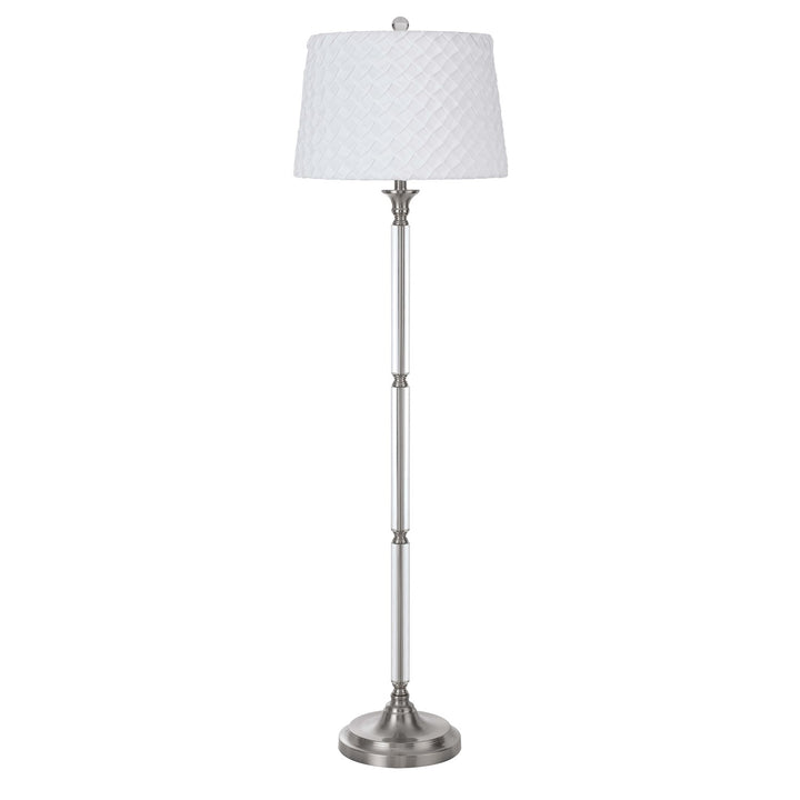 150W 3 Way  Crystal/Metal Floor Lamp With Pleated Hardback Shade by CAL Lighting