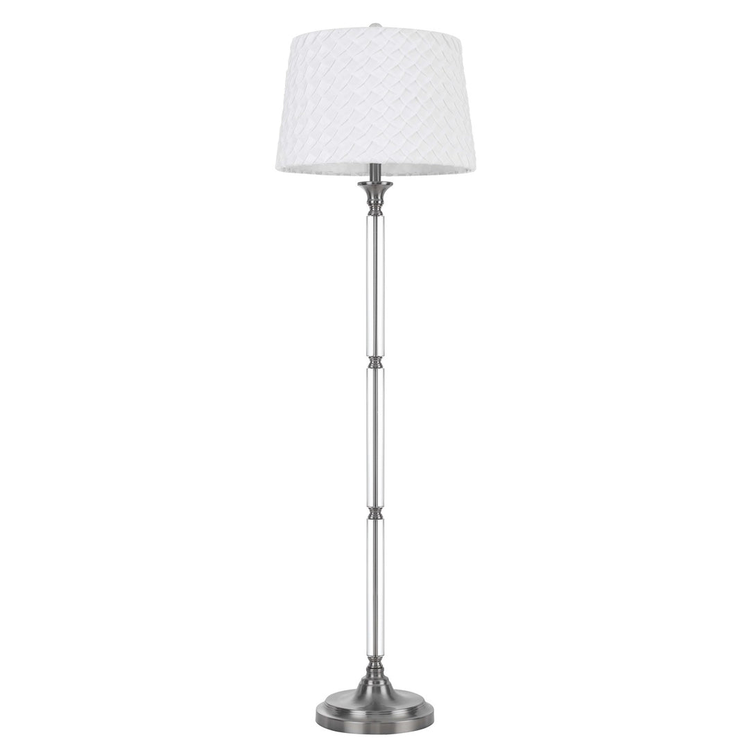 150W 3 Way  Crystal/Metal Floor Lamp With Pleated Hardback Shade