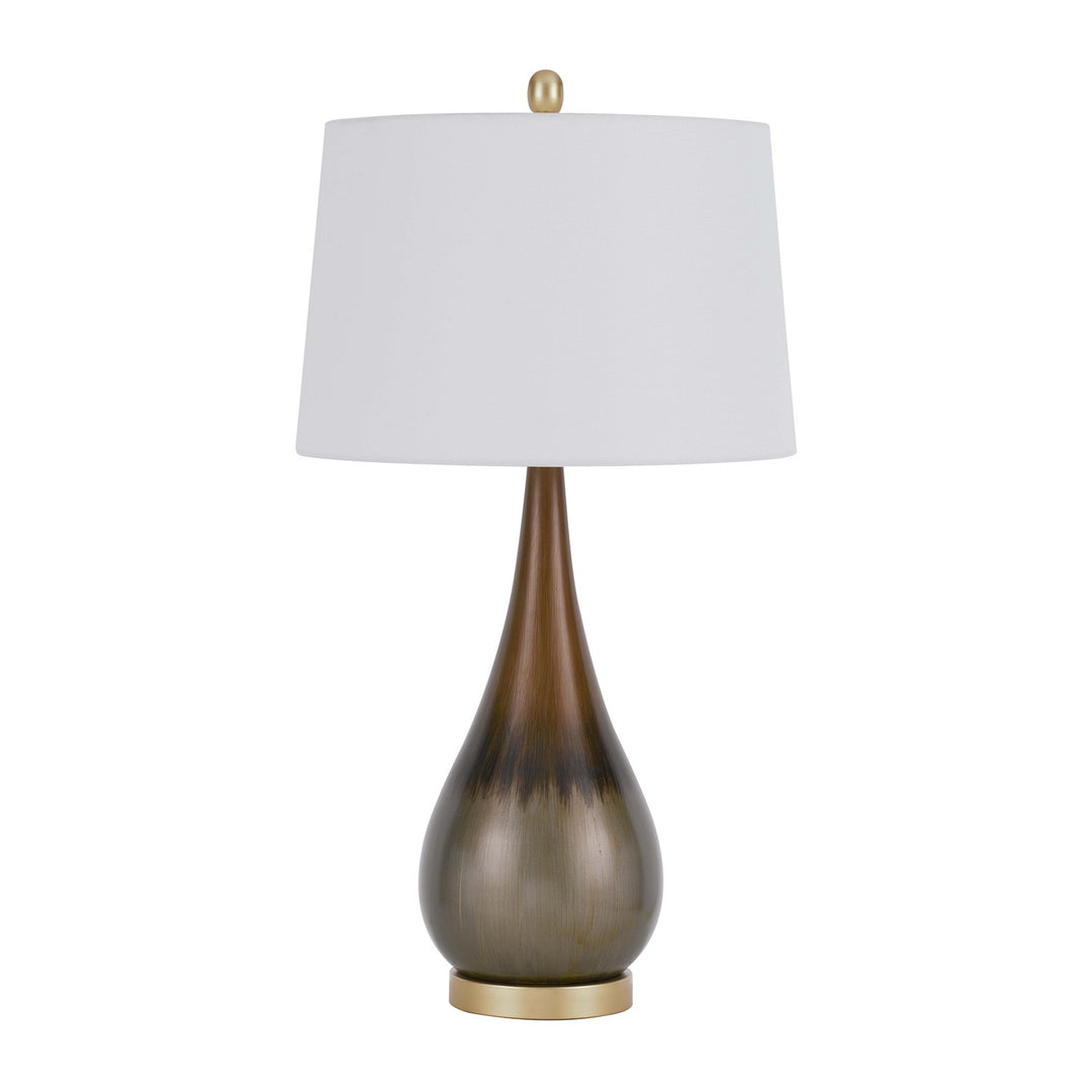 150W 3 Way  Metal Table Lamp With Hardback Taper Drum Fabric Shade by CAL Lighting