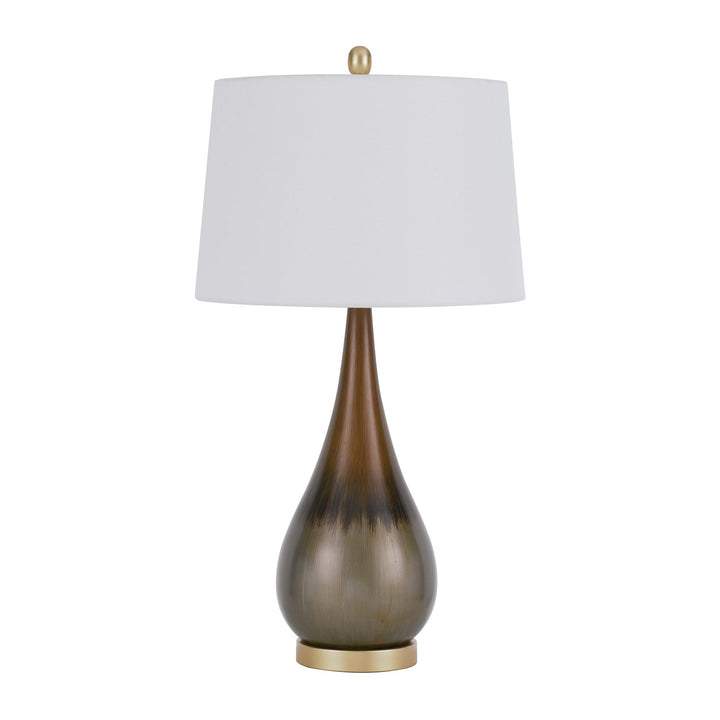 150W 3 Way  Metal Table Lamp With Hardback Taper Drum Fabric Shade by CAL Lighting