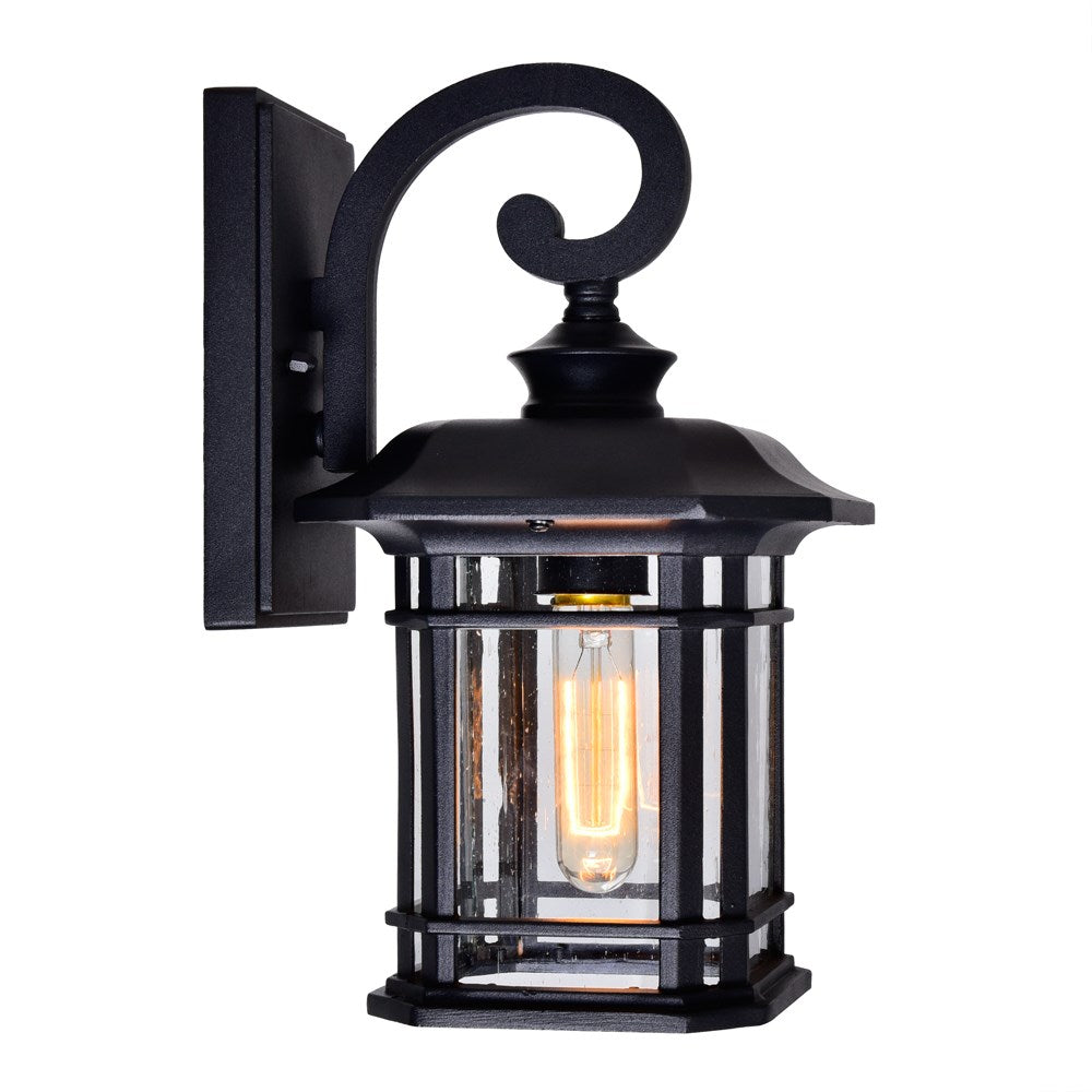 1 Light Outdoor Black Wall Lantern by CWI Lighting