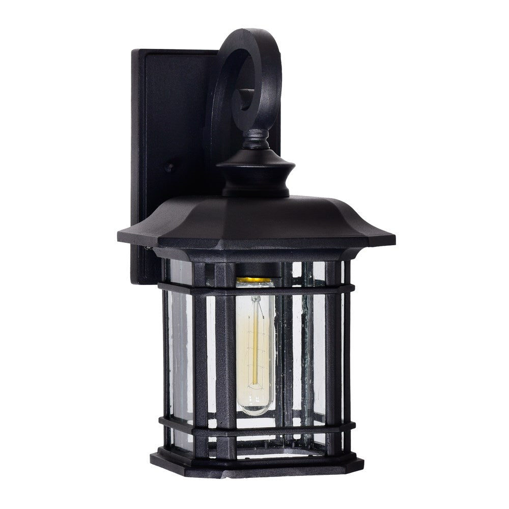1 Light Outdoor Black Wall Lantern