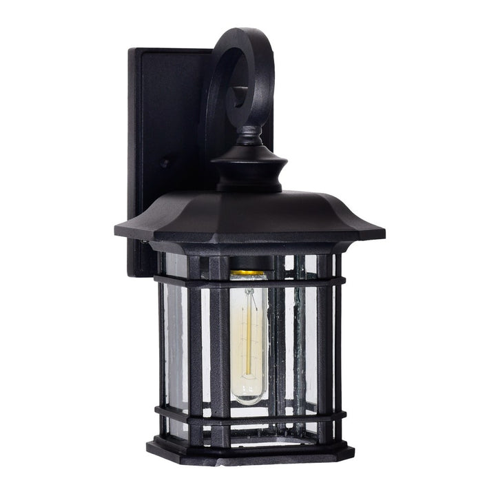 1 Light Outdoor Black Wall Lantern
