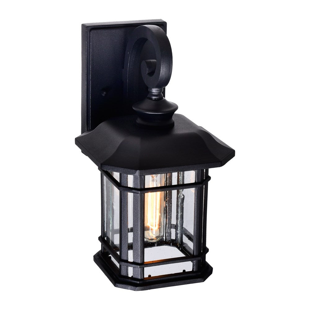1 Light Outdoor Black Wall Lantern