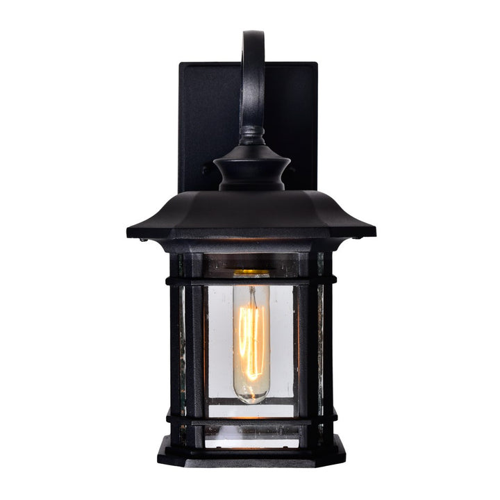 1 Light Outdoor Black Wall Lantern