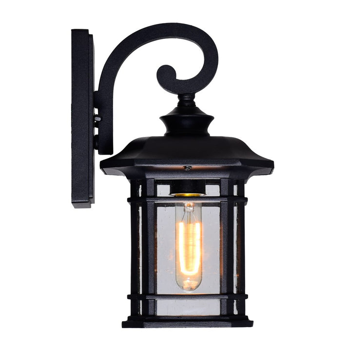 1 Light Outdoor Black Wall Lantern