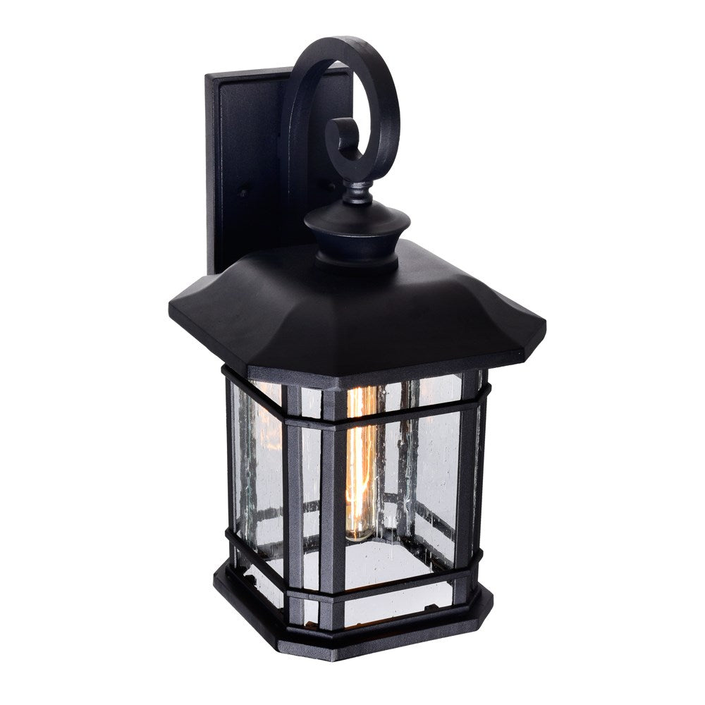 1 Light Outdoor Black Wall Lantern