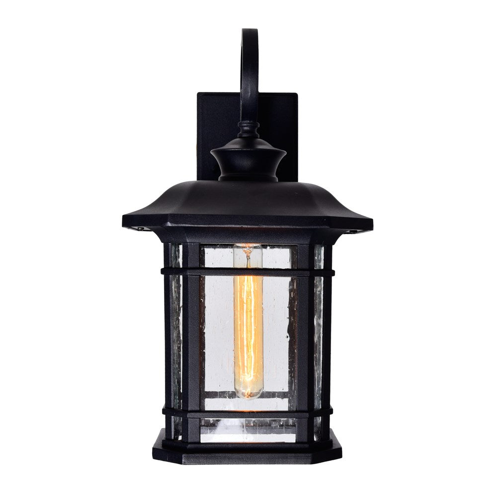 1 Light Outdoor Black Wall Lantern