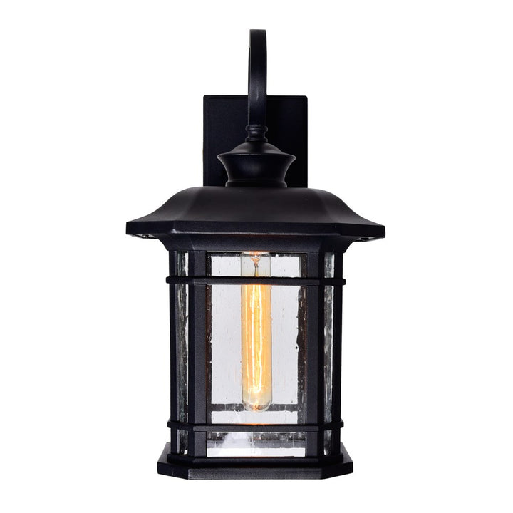1 Light Outdoor Black Wall Lantern
