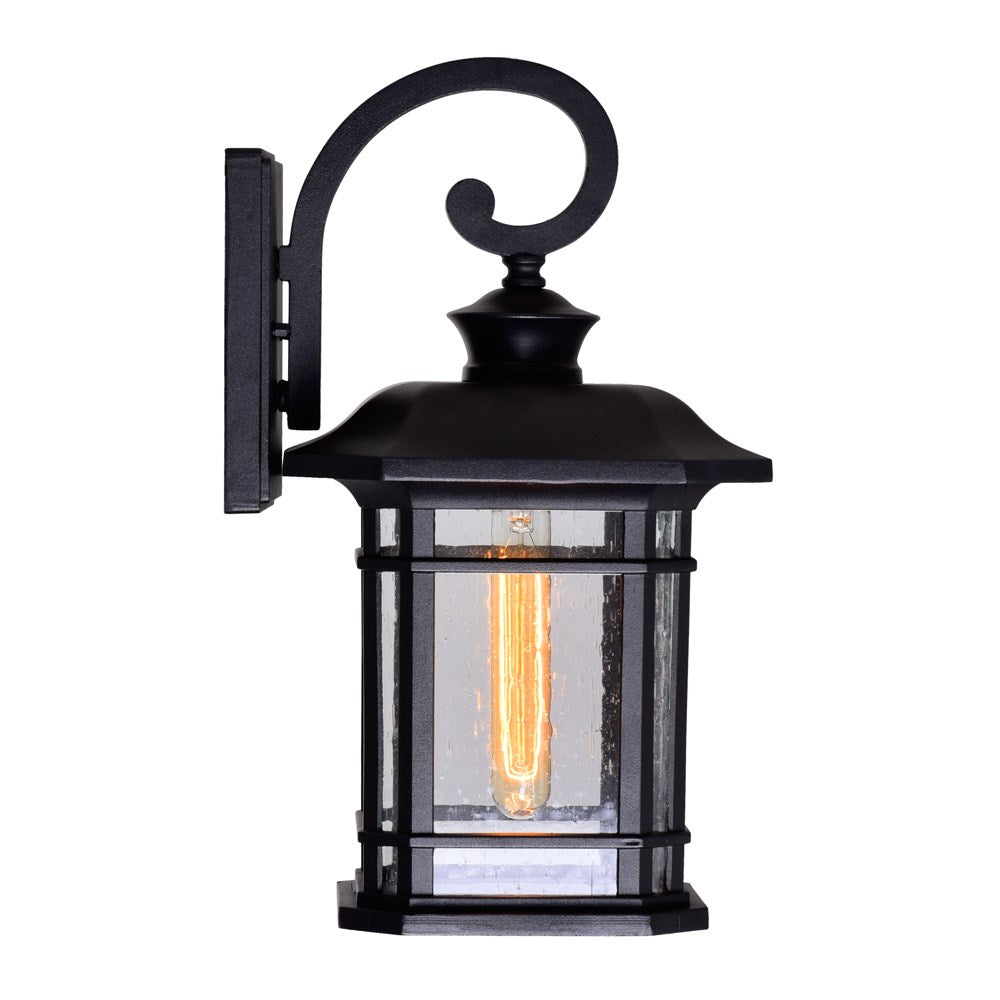 1 Light Outdoor Black Wall Lantern