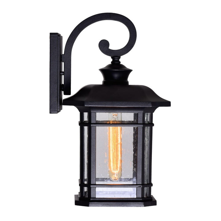 1 Light Outdoor Black Wall Lantern