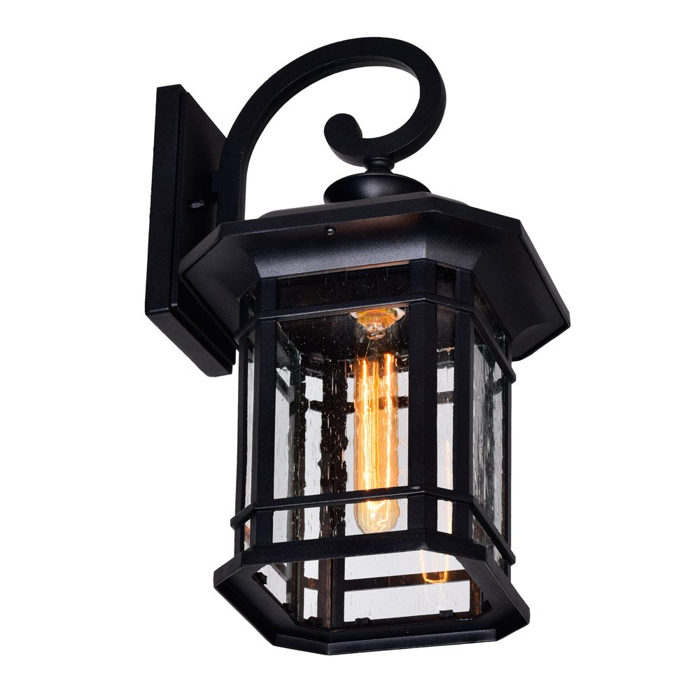 1 Light Outdoor Black Wall Lantern