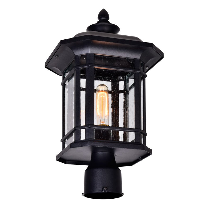 1 Light Outdoor Black Lantern Head