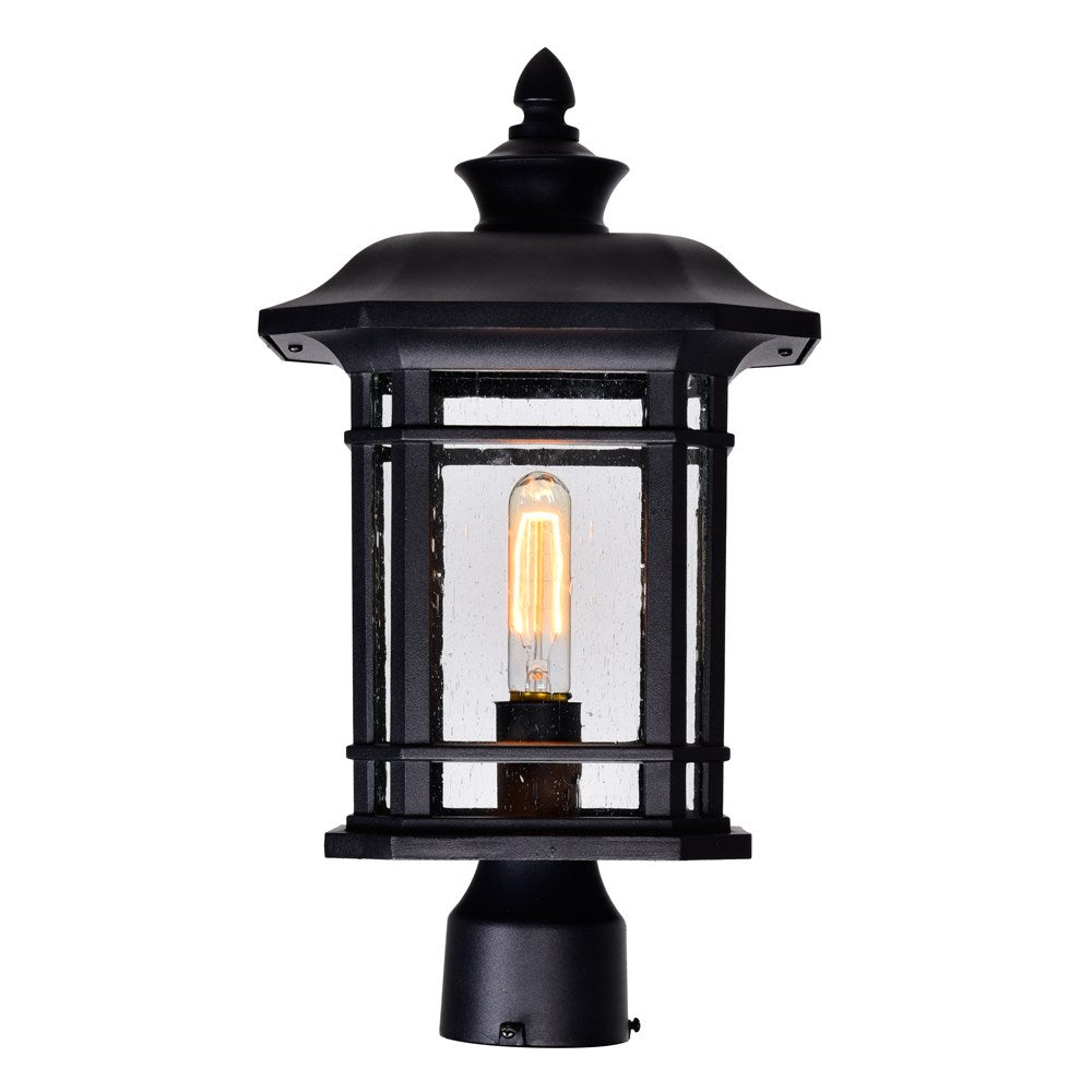 1 Light Outdoor Black Lantern Head