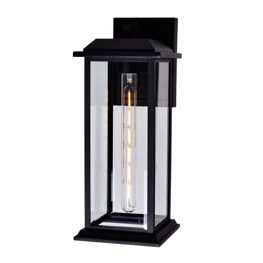 1 Light Outdoor Black Wall Lantern