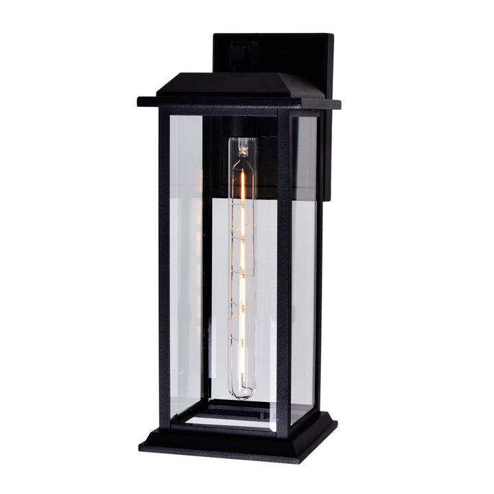 1 Light Outdoor Black Wall Lantern