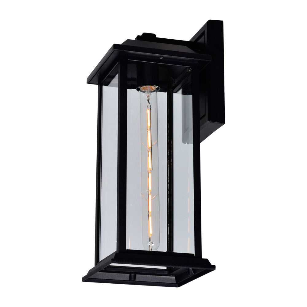 1 Light Outdoor Black Wall Lantern