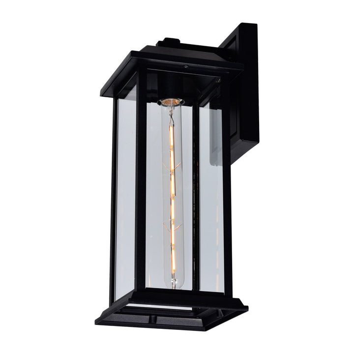 1 Light Outdoor Black Wall Lantern