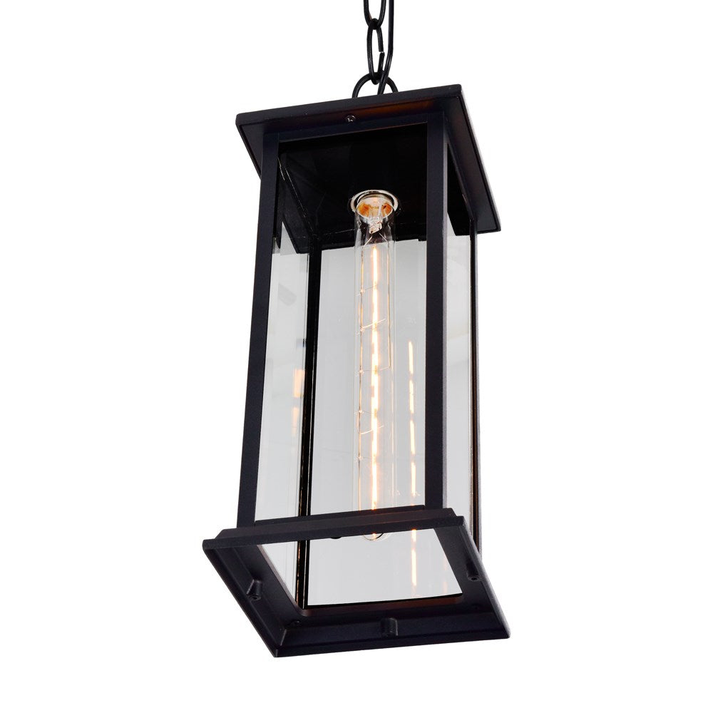 1 Light Outdoor Black Pendant