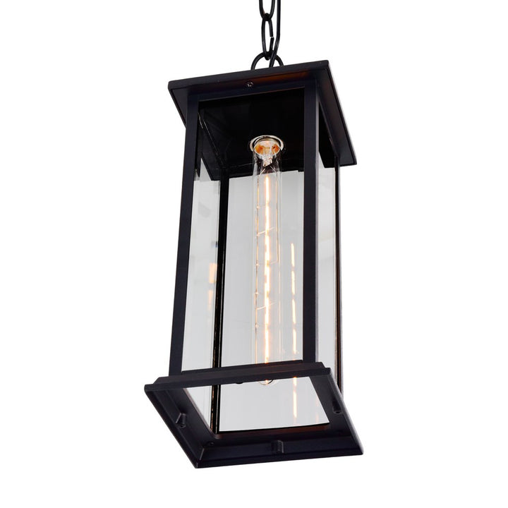 1 Light Outdoor Black Pendant