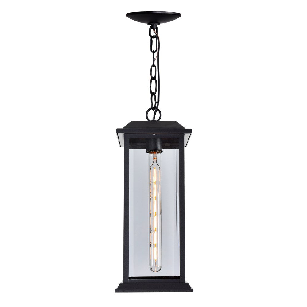 1 Light Outdoor Black Pendant