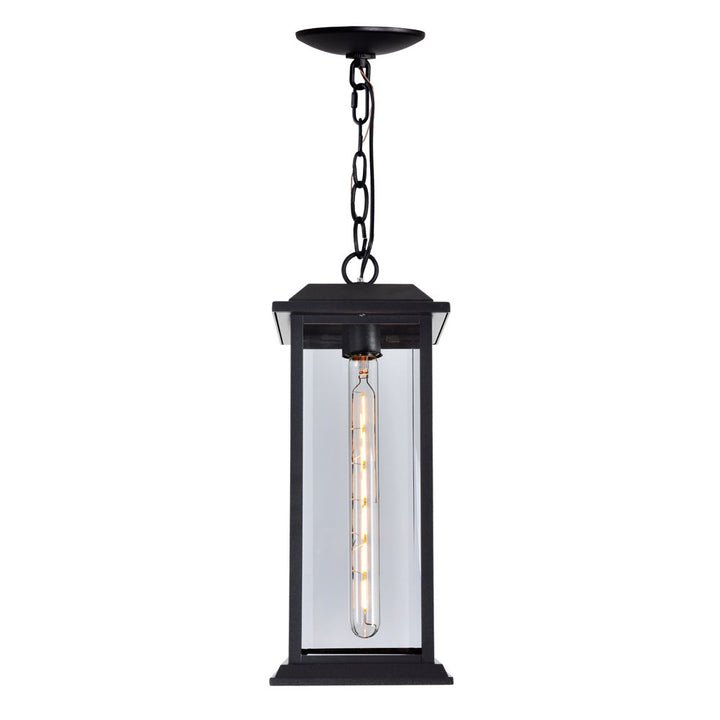 1 Light Outdoor Black Pendant
