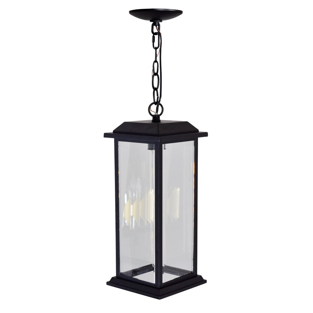 1 Light Outdoor Black Pendant