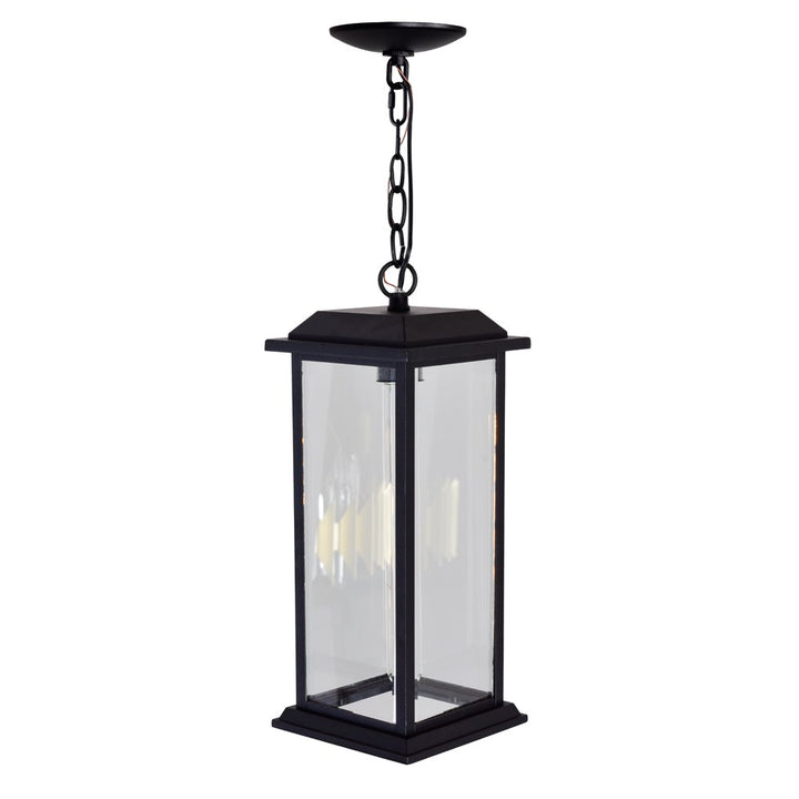 1 Light Outdoor Black Pendant