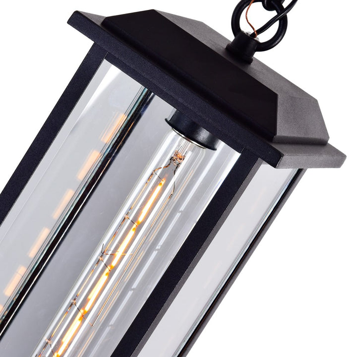 1 Light Outdoor Black Pendant
