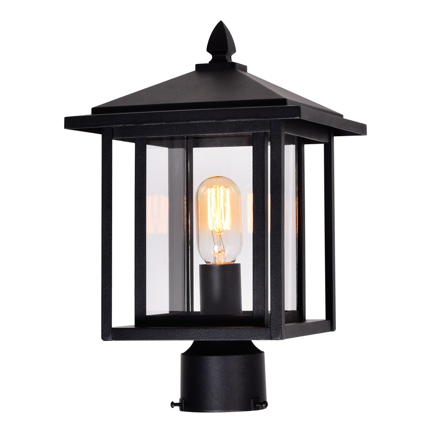 1 Light Black Outdoor Lantern Head by CWI Lighting