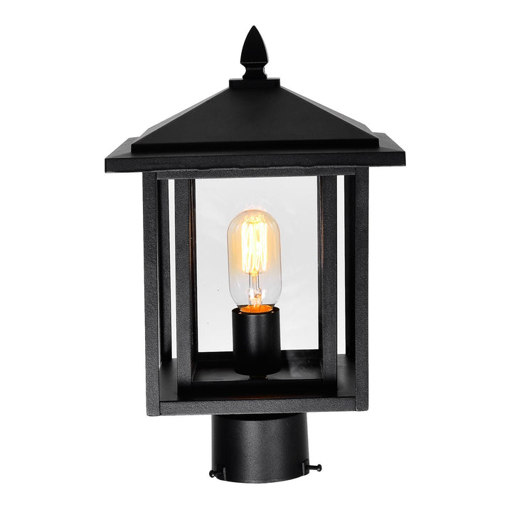 1 Light Black Outdoor Lantern Head