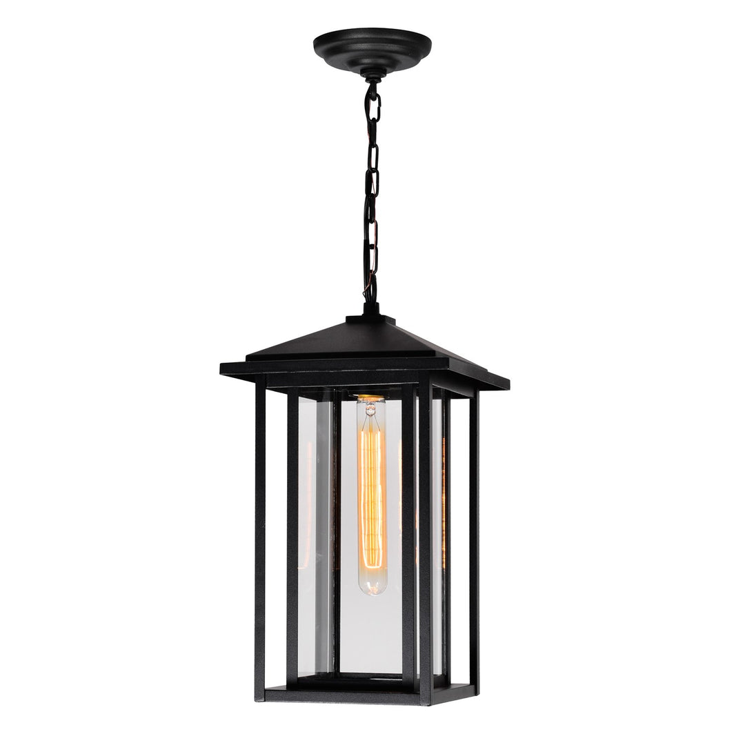 1 Light Black Outdoor Hanging Light by CWI Lighting