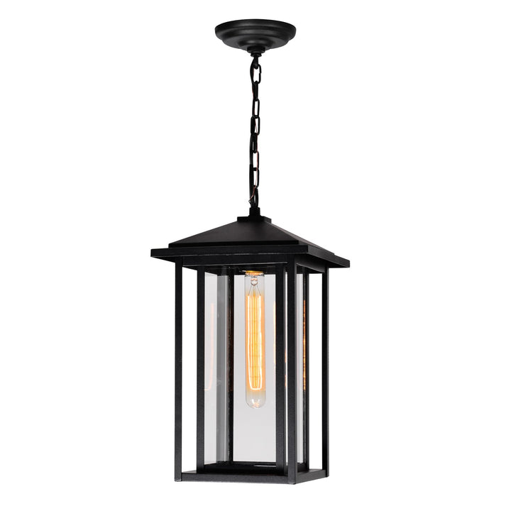 1 Light Black Outdoor Hanging Light by CWI Lighting