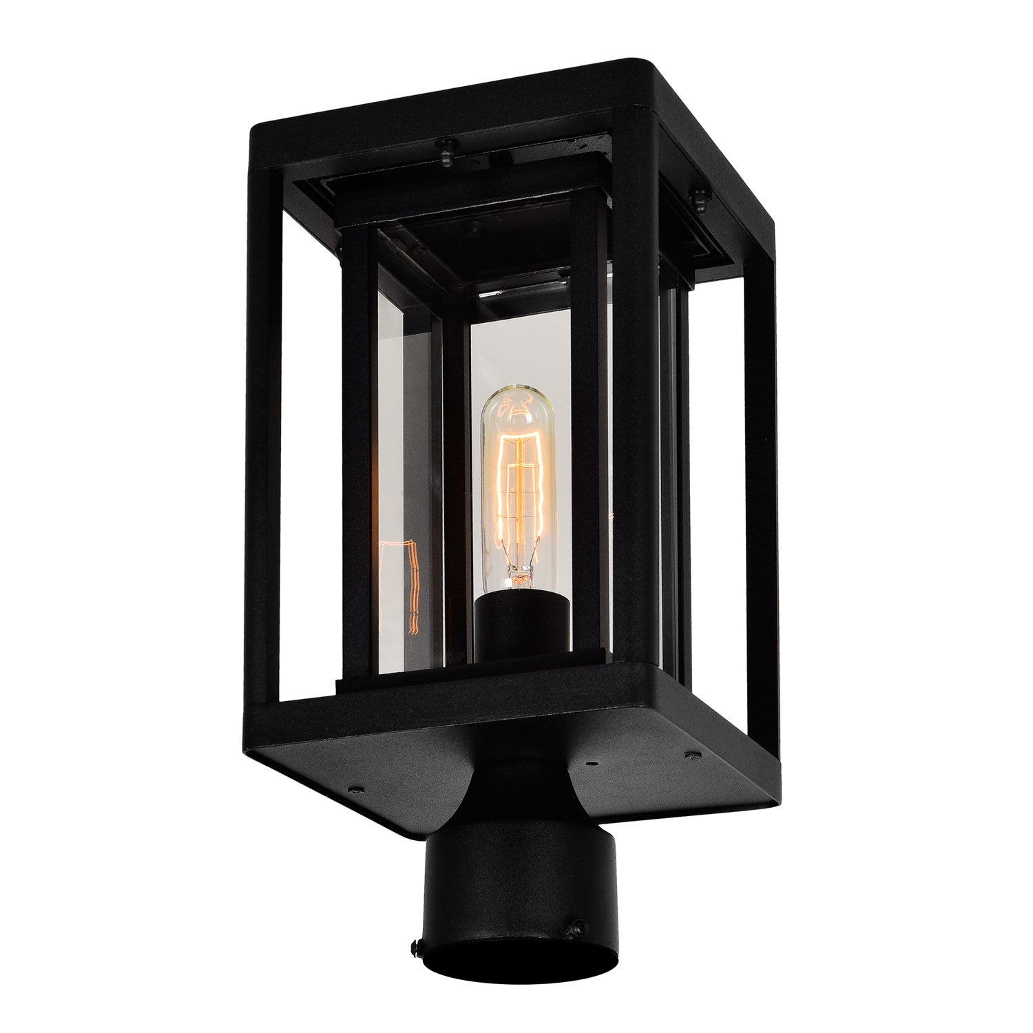 1 Light Black Outdoor Lantern Head