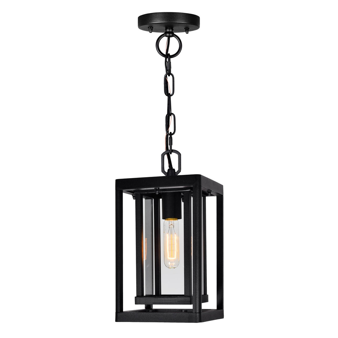 1 Light Black Outdoor Hanging Light by CWI Lighting