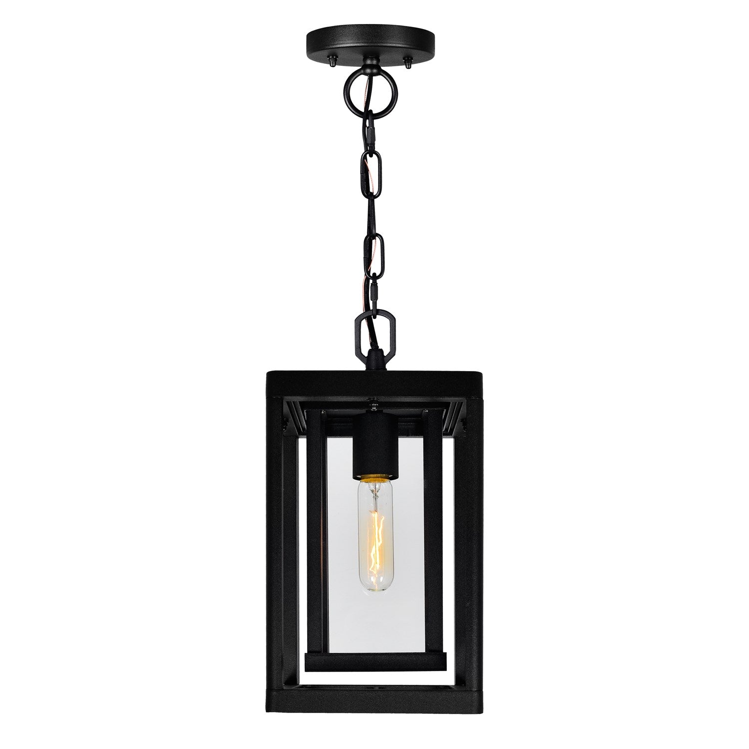 1 Light Black Outdoor Hanging Light