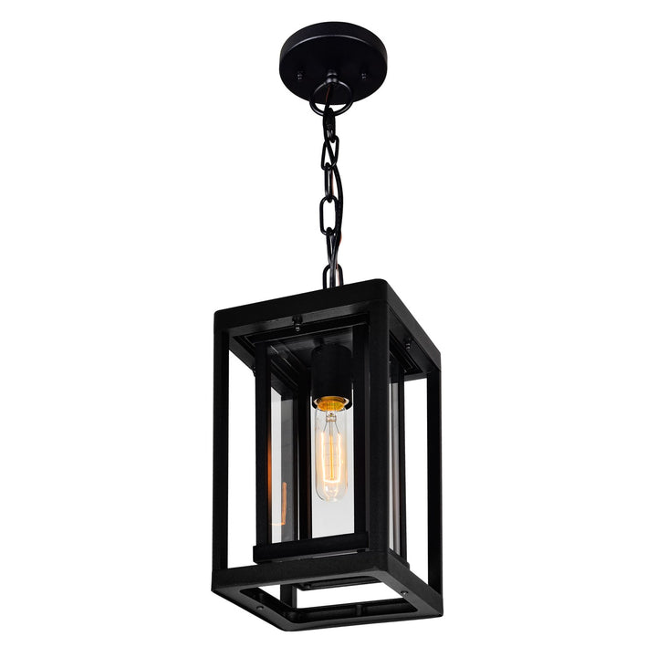 1 Light Black Outdoor Hanging Light