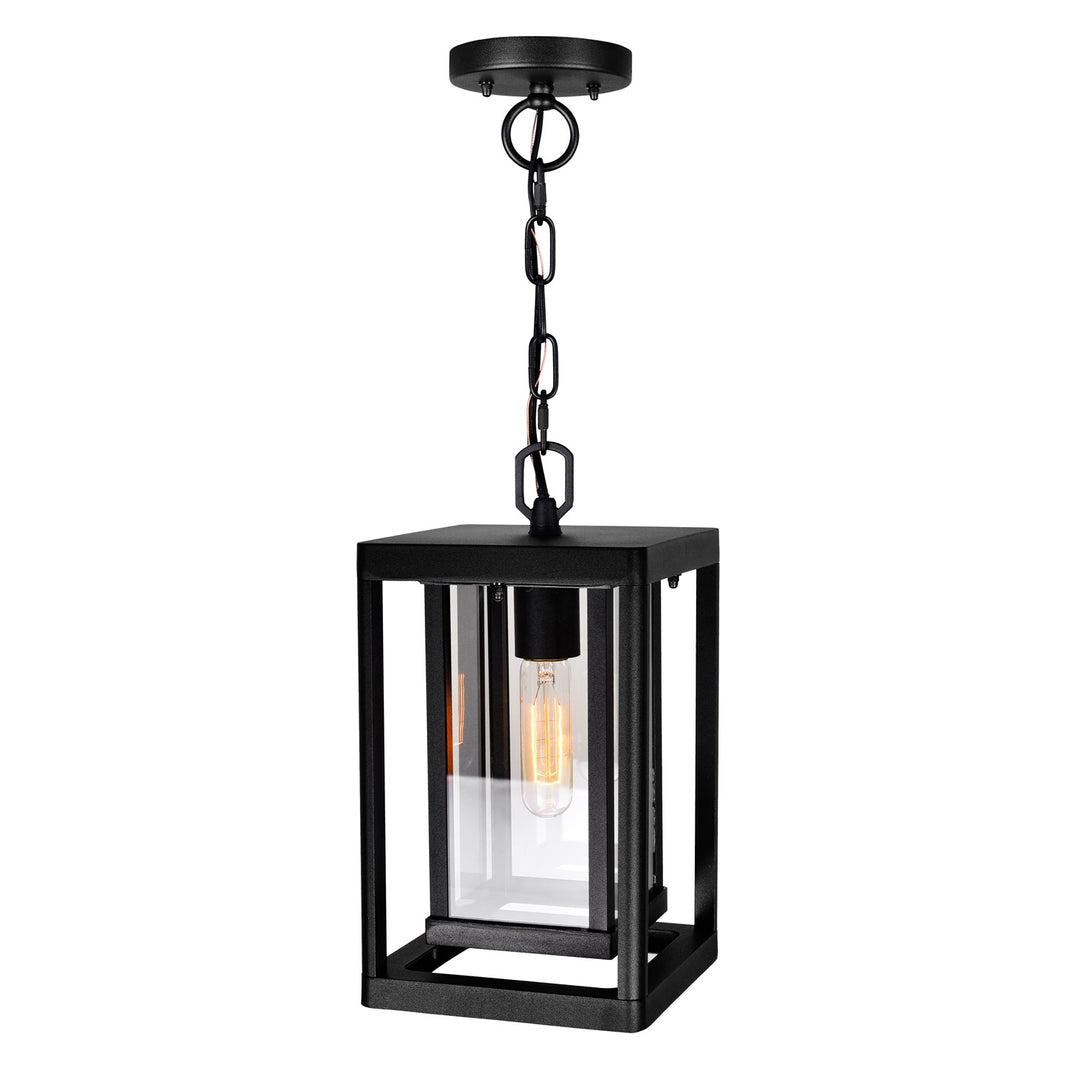1 Light Black Outdoor Hanging Light