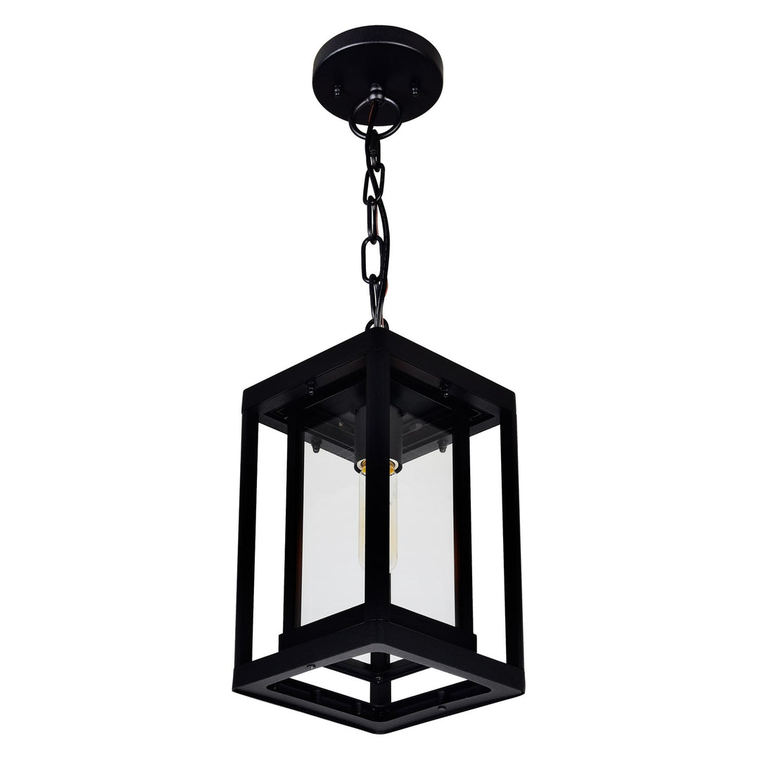 1 Light Black Outdoor Hanging Light