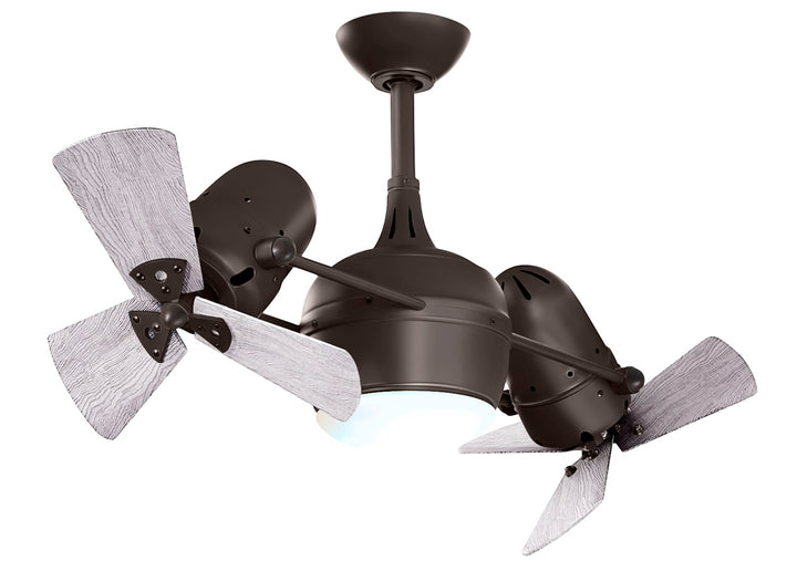 With Light Kit-Textured Bronze-Barnwood Tone Wood Blades by Matthews Fan Company